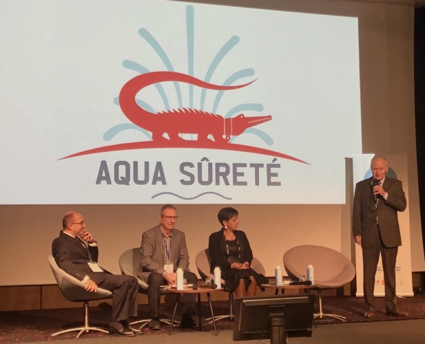 Ouverture du forum AQUA SÛRETÉ 2022 par Franck GALLAND, Jean-Luc CHAILAN, Pascale VENTURINI et André VIAU.